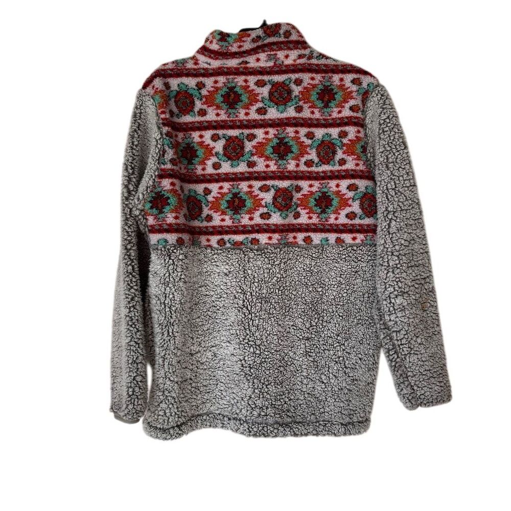 Simply Southern Women's Sherpa 1/4 Zip Pullover Jacket Gray Size S - Picture 2 of 5